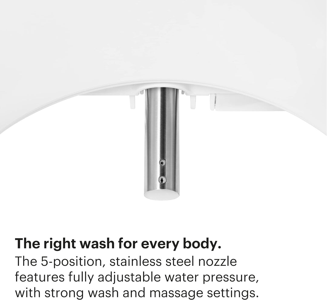 LE99-RW LE99 Swash Electronic Bidet Seat, Fits round Toilets, White – Lite-Touch Remote, Warm Air Dryer, Strong Wash Mode, Stainless-Steel Nozzle, Saved User Settings & Easy Installation