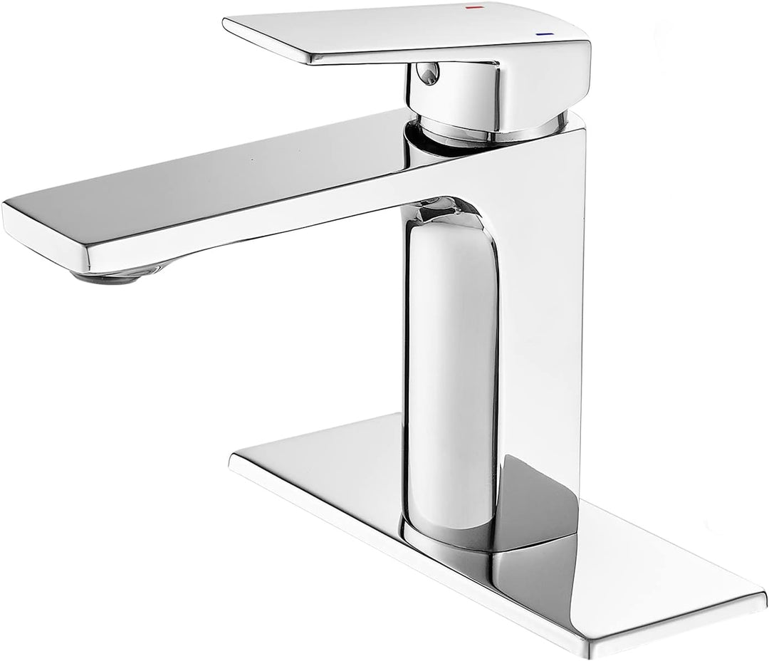 Chrome Bathroom Faucet Single Handle One Hole Bathroom Sink Faucet Lavatory Faucet with Deck