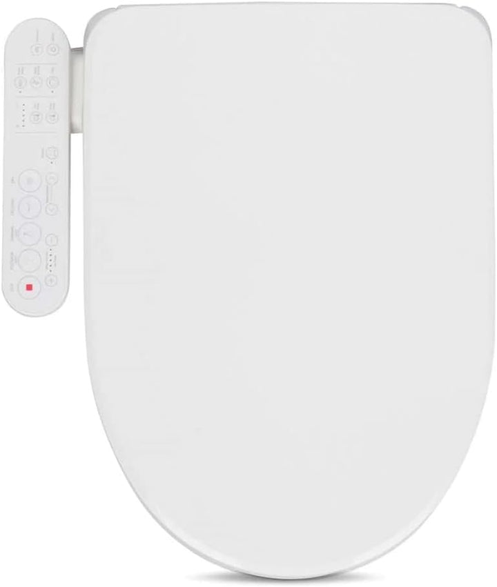 GX Wave Bidet Toilet Seat in round White | Strong Spray | Stainless Steel Nozzle | 3 Wash Functions | LED Nightlight | Warm Air Dryer | Oscillation and Pulse