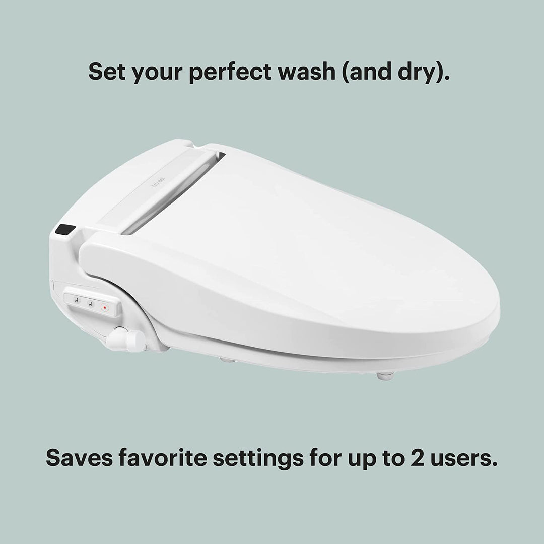 LE99-RW LE99 Swash Electronic Bidet Seat, Fits round Toilets, White – Lite-Touch Remote, Warm Air Dryer, Strong Wash Mode, Stainless-Steel Nozzle, Saved User Settings & Easy Installation