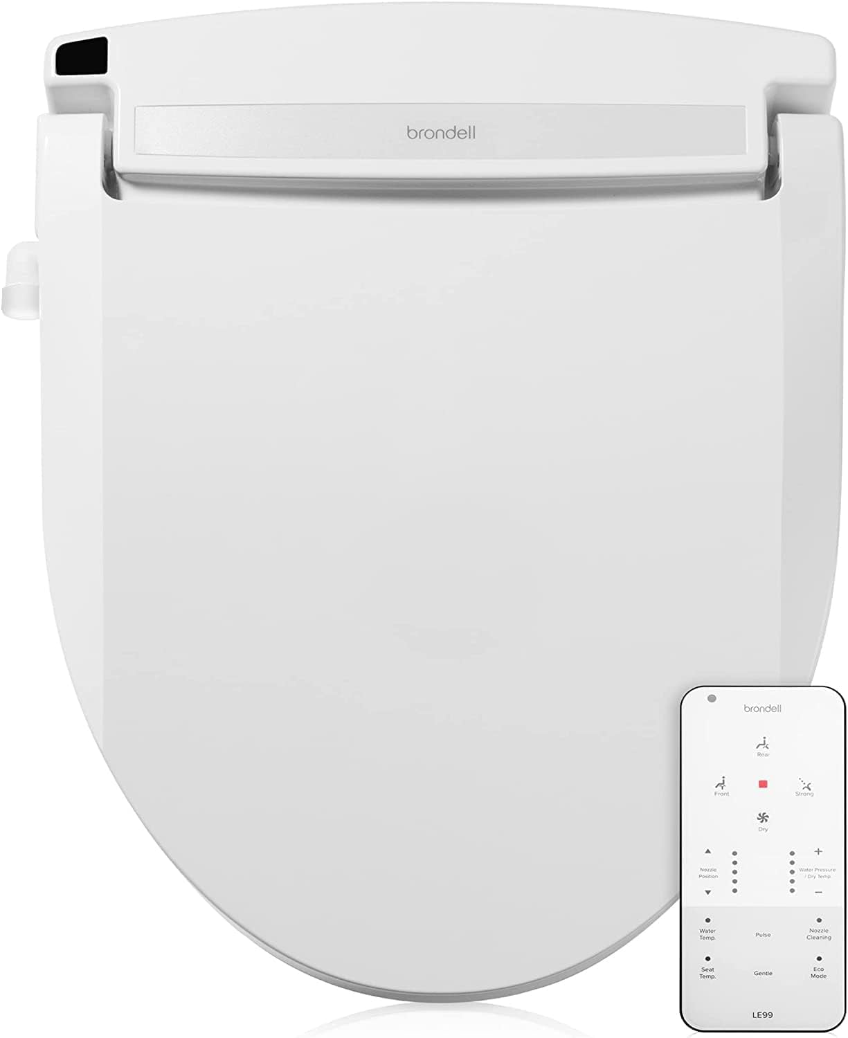 LE99-RW LE99 Swash Electronic Bidet Seat, Fits round Toilets, White – Lite-Touch Remote, Warm Air Dryer, Strong Wash Mode, Stainless-Steel Nozzle, Saved User Settings & Easy Installation