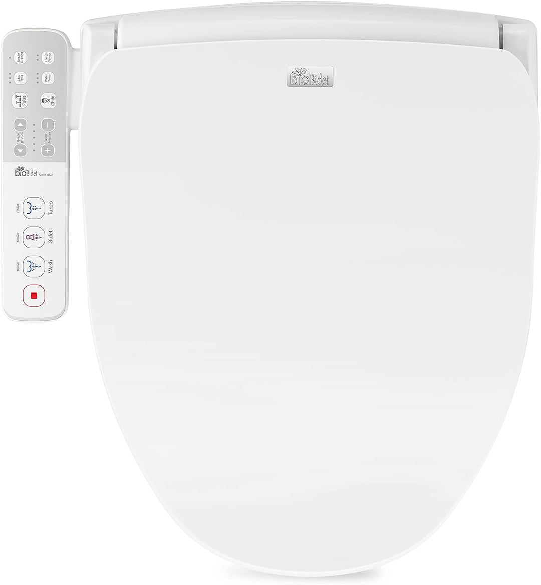 Bio Bidet Slim One Smart Seat for Elongated Toilet with Stainless Steel Self-Cleaning Nozzle, Nightlight, Turbo Wash, Oscillating & Fusion Warm Water Technology, White