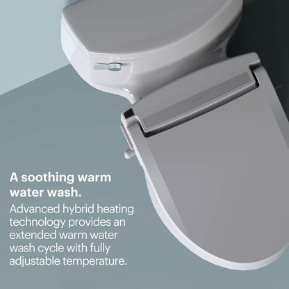 LE99-RW LE99 Swash Electronic Bidet Seat, Fits round Toilets, White – Lite-Touch Remote, Warm Air Dryer, Strong Wash Mode, Stainless-Steel Nozzle, Saved User Settings & Easy Installation