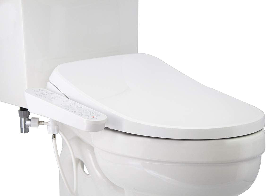 GX Wave Bidet Toilet Seat in round White | Strong Spray | Stainless Steel Nozzle | 3 Wash Functions | LED Nightlight | Warm Air Dryer | Oscillation and Pulse