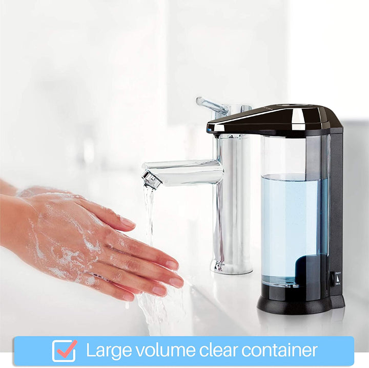 17Oz / 500Ml Premium Touchless Battery Operated Electric Automatic Soap Dispenser W/Adjustable Soap Dispensing Volume Control Dial (Dark Gunmetal)