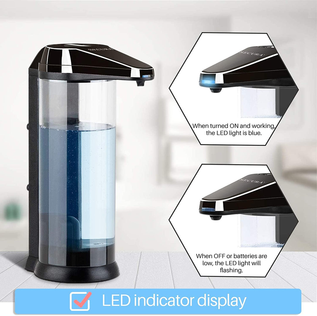 17Oz / 500Ml Premium Touchless Battery Operated Electric Automatic Soap Dispenser W/Adjustable Soap Dispensing Volume Control Dial (Dark Gunmetal)