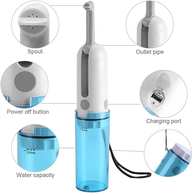 Rechargeable Battery Toilet Handheld Portable Sprayer Personal Bottle Smart Electric Bidet with USB Charger, lesviv