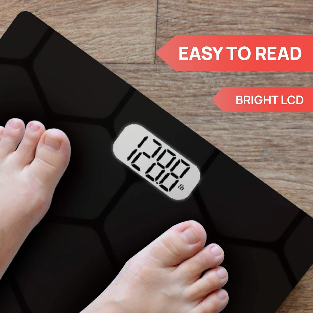 Bathroom Scale, Highly Accurate Digital Bathroom Body Scale, Measures Weight up to 400 Lbs. Includes Batteries