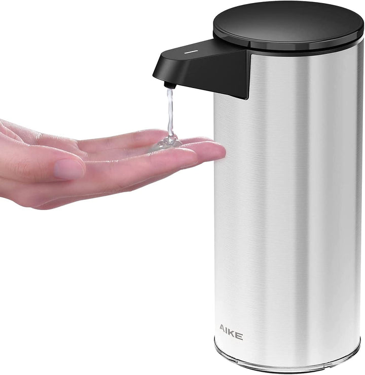 9.5 Oz. Rechargeable Automatic Sensor Liquid Soap Dispenser Pump, Brushed Stainless Steel, Model AK1333