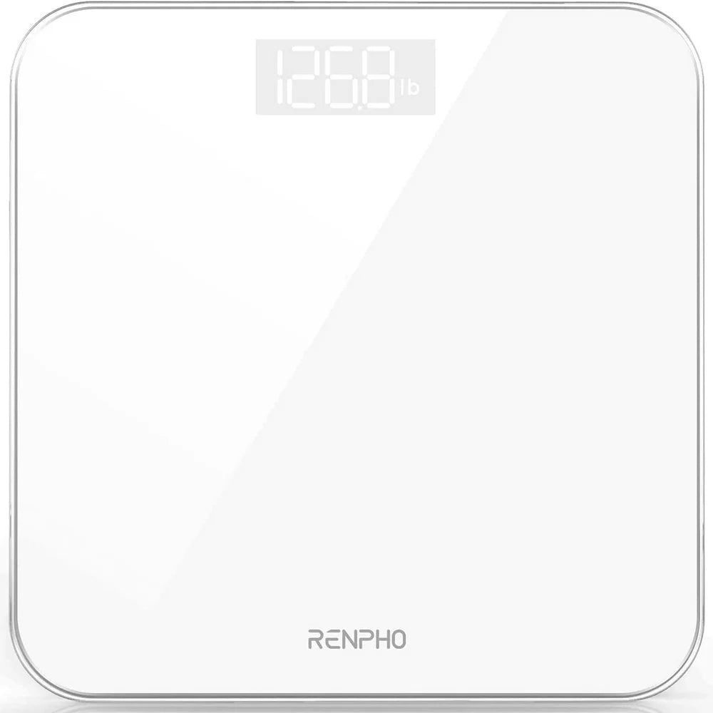 Digital Body Weight Scale, Highly Accurate Scale for Body Weight with LED Display, round Corner Design, Anti-Slip, 400 Lb, White