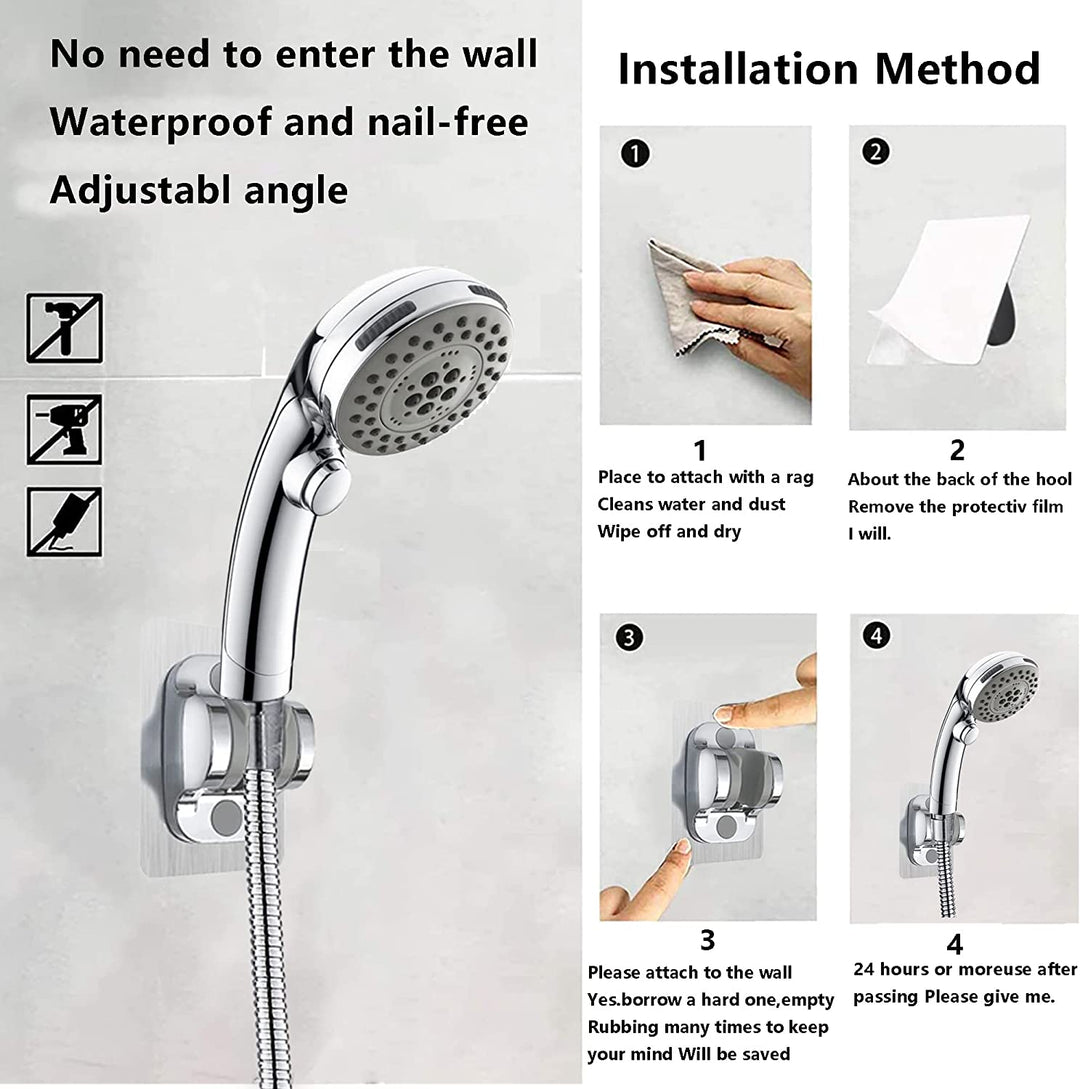 Shower Head with Handheld, High Pressure 8'' Rainfall Stainless Steel Handheld Shower with ON/OFF Pause Switch Shower Combo with Hose,Adhesive Shower Head Holder